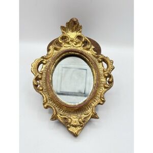 FLORENTIA Small Mirror Giltwood Barque Rococo Hand Made Italy